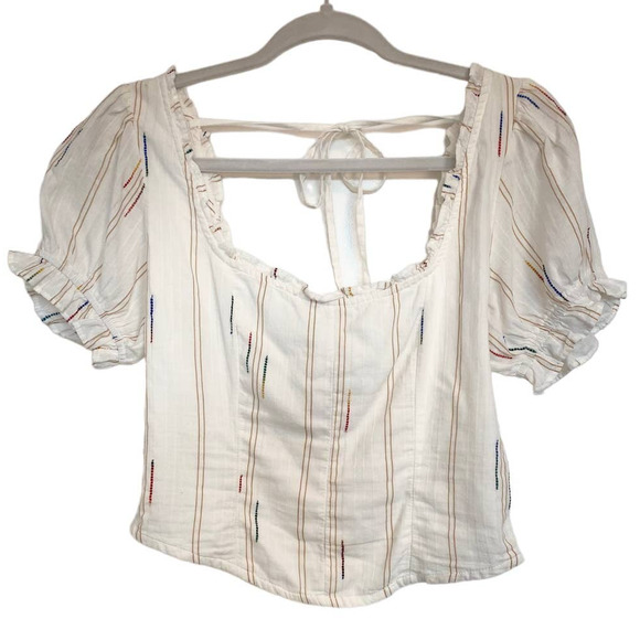 NWOT Free People White Striped Corset Top - Picture 5 of 10